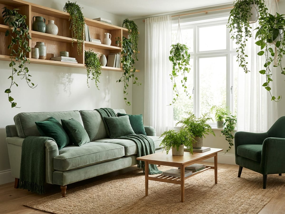 A living room in the The Gardener palette
