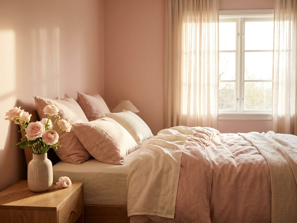 A bedroom in the The Romantic palette