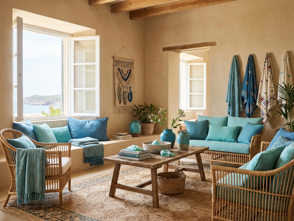 A living room in the The Wanderer palette